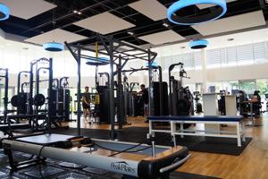 angled image of fitness facilities within a gym