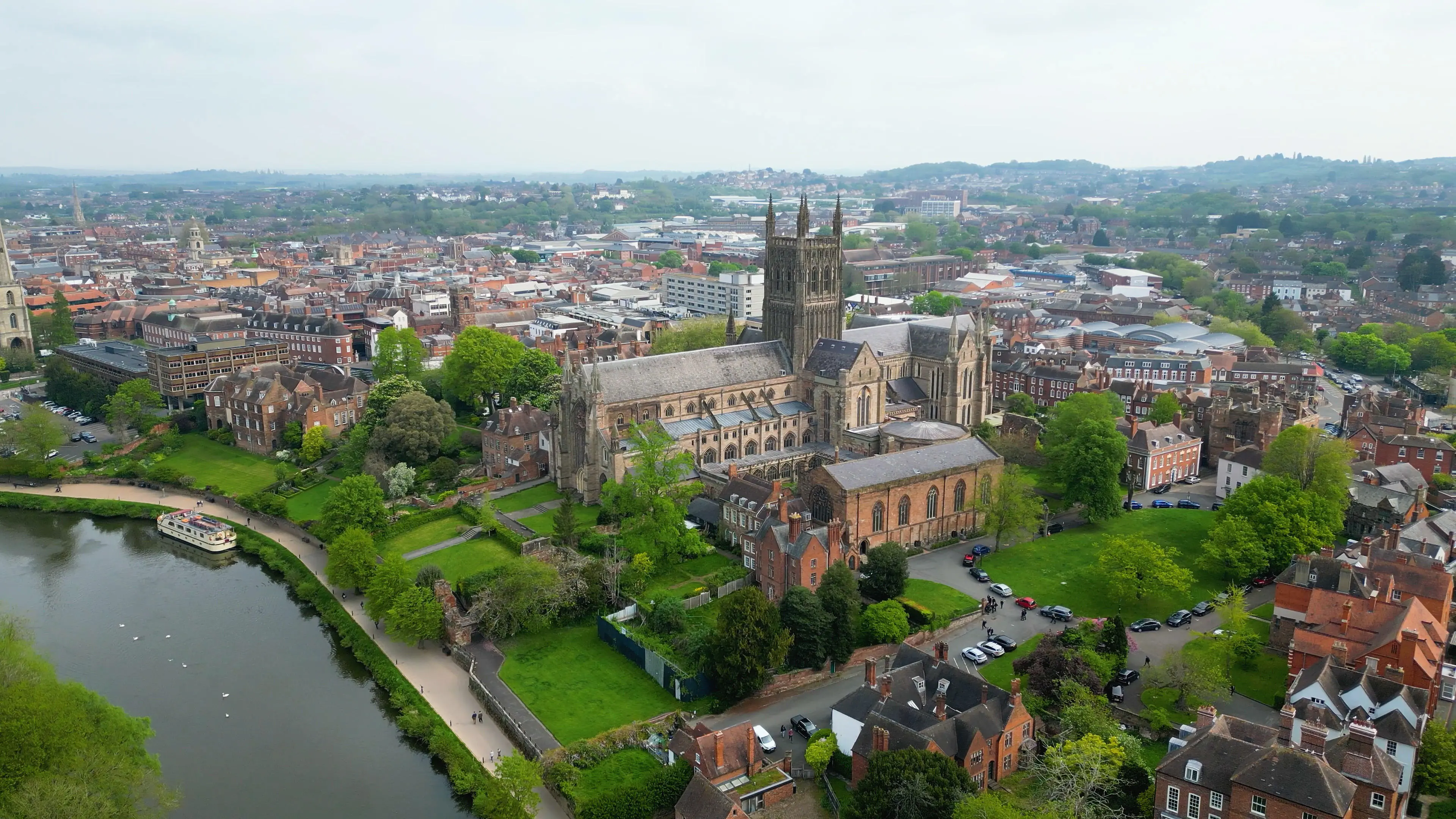 Worcester Cathedral and River Severn