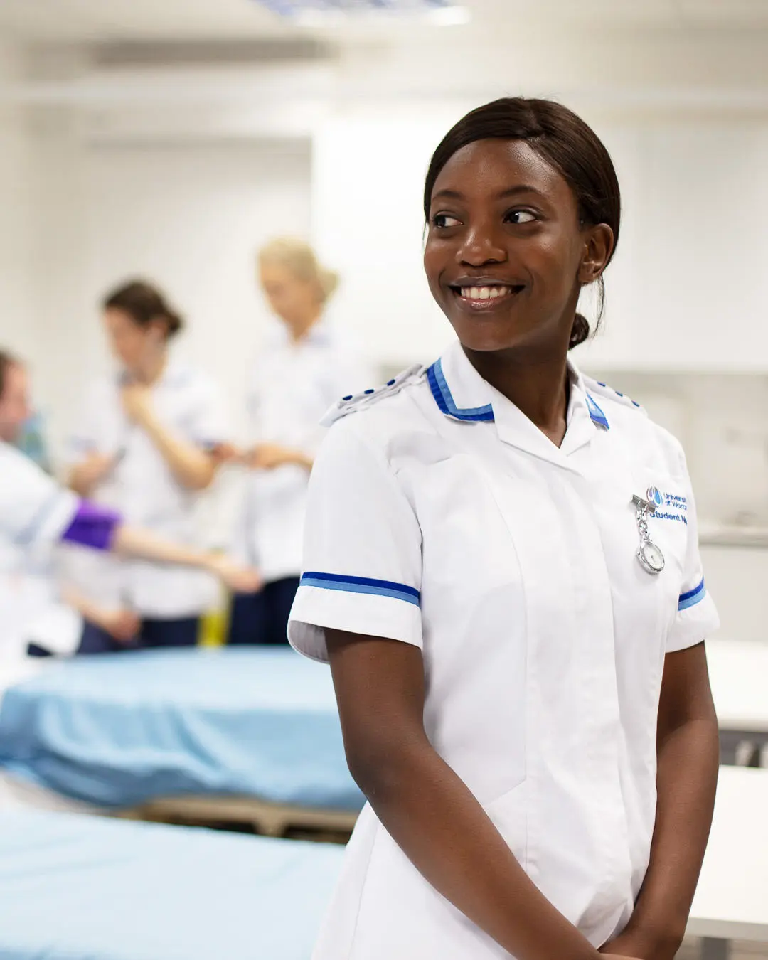 Nursing student smiling