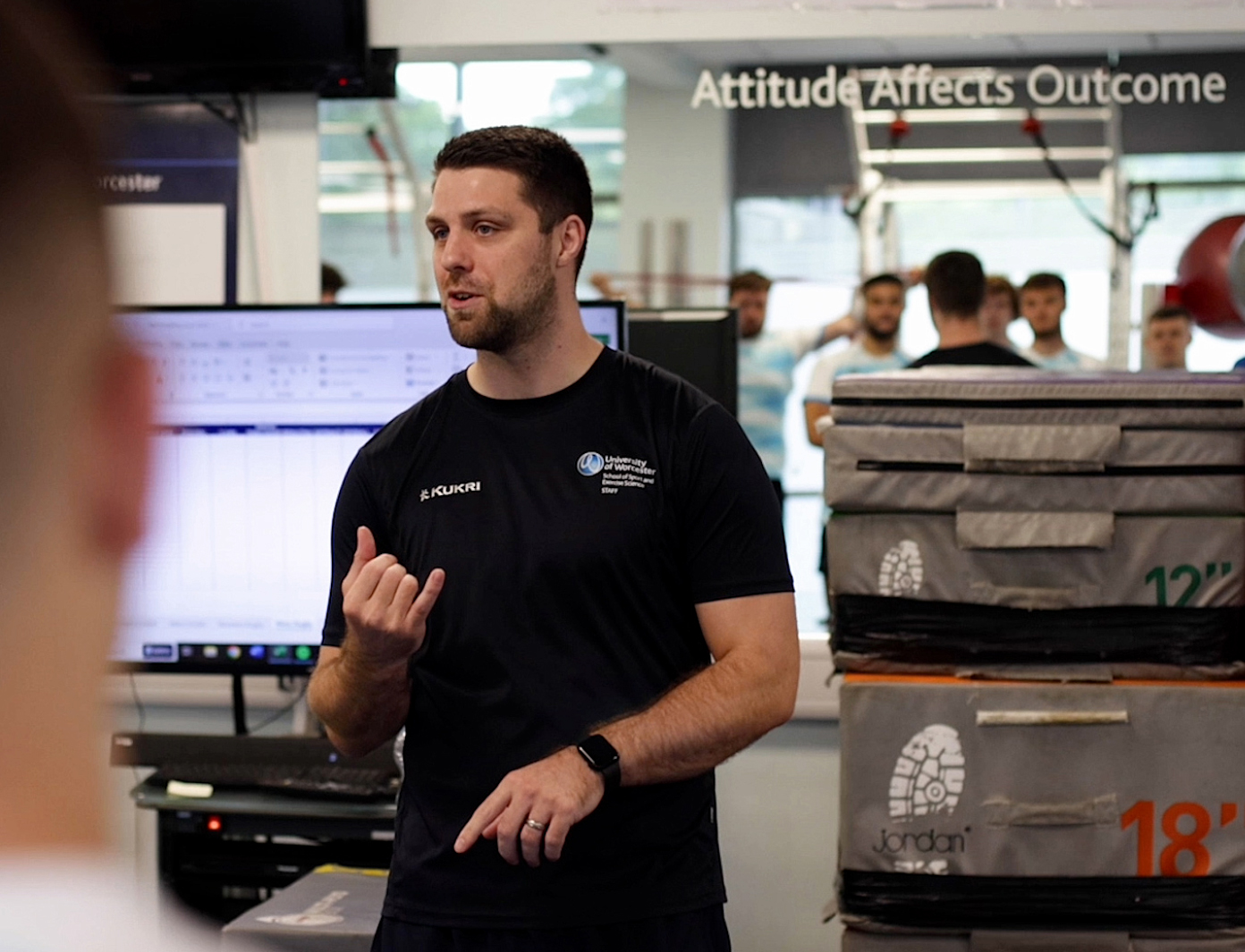 Coaching in our strength and conditioning suite