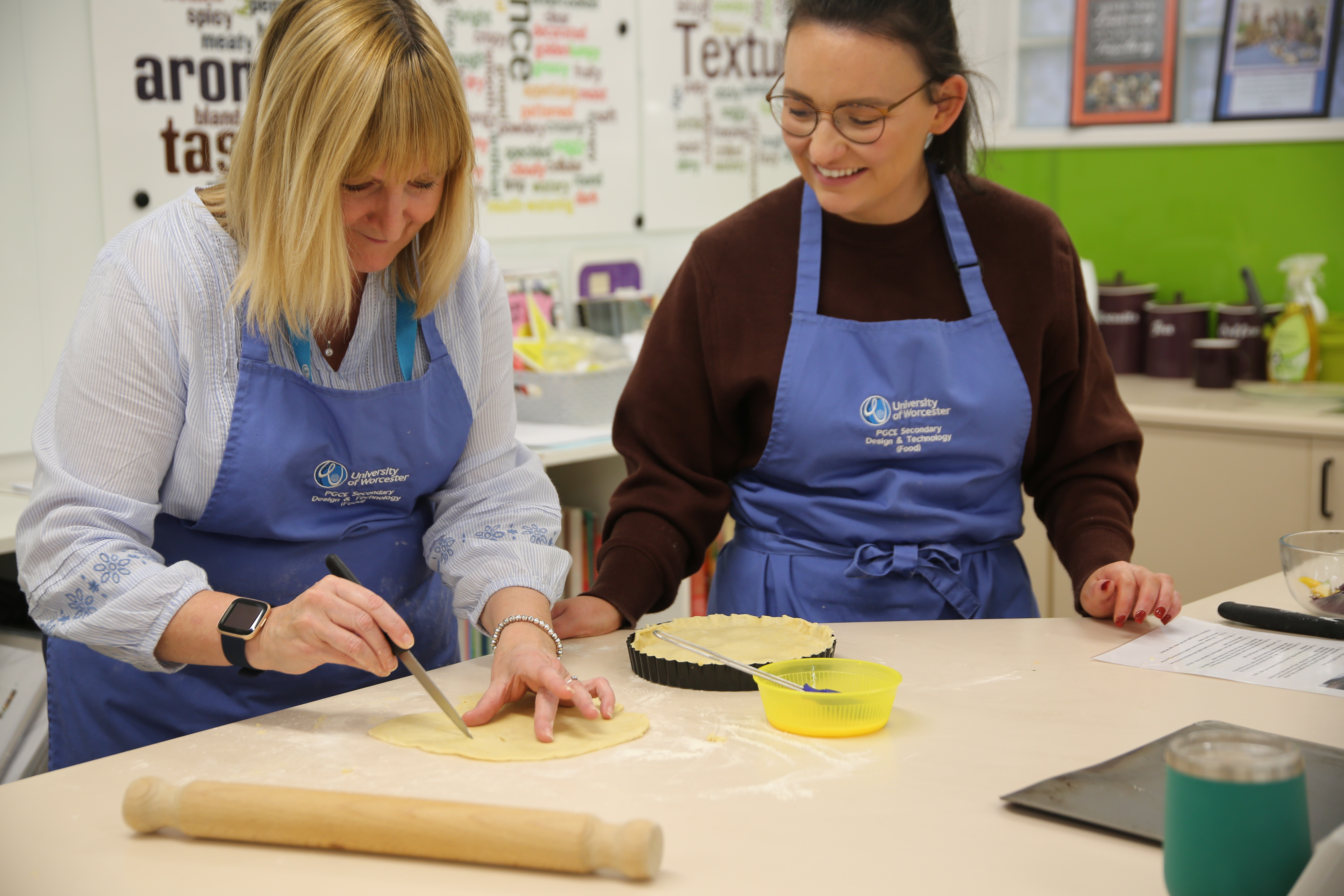 Two food tech students practicing recipes