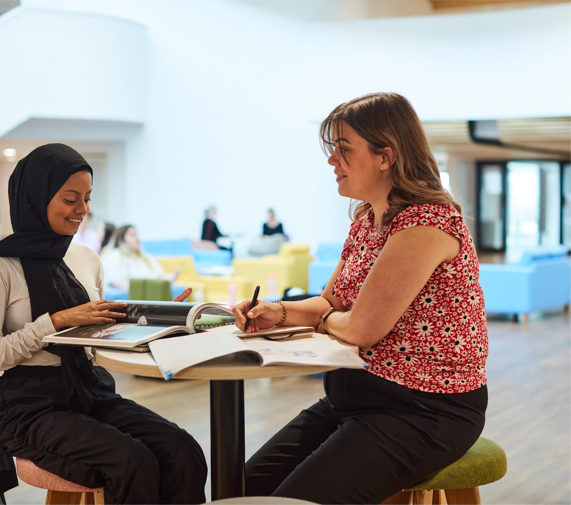 Two students studying together