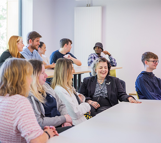 A classroom of students during a seminar