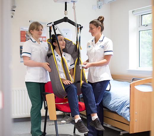 Occupational Therapy students performing a simulation exercise
