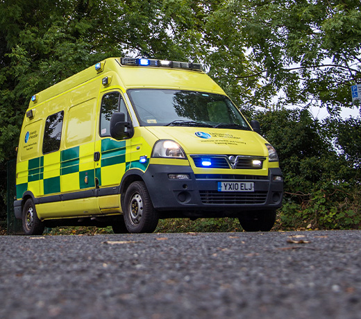 A student training ambulance