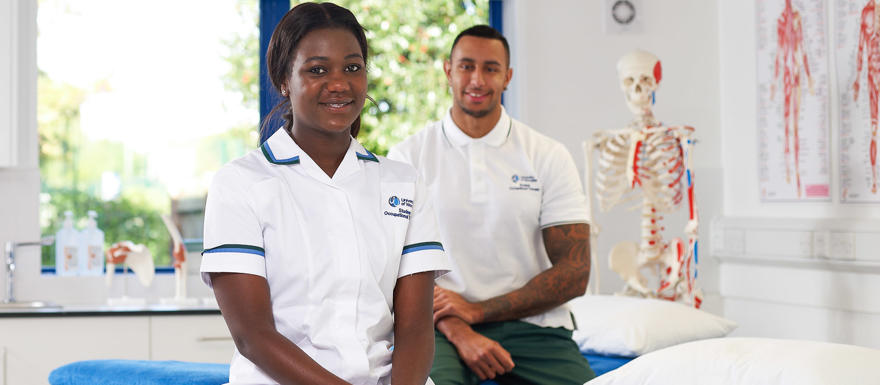 A male and female occupational therapy student.