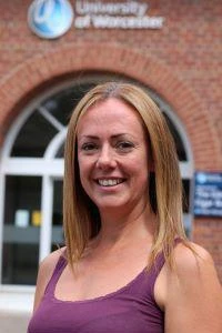 University of Worcester logo on a light blue background