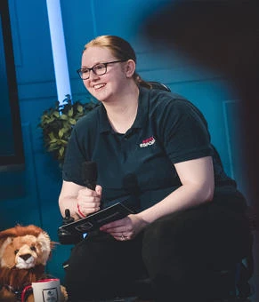 University of Worcester logo on a light blue background